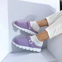 9014 -es női Dr Feet bőr papucs - lila