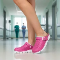 9014 -es női Dr Feet bőr papucs - pink
