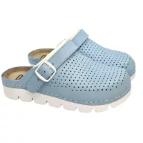 9014 -es női Dr Feet bőr papucs - vilagos kek