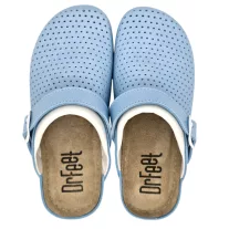 9014 -es női Dr Feet bőr papucs - vilagos kek