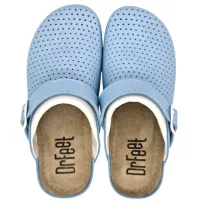 9014 -es női Dr Feet bőr papucs - vilagos kek