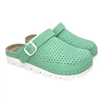 9014 -es női Dr Feet bőr papucs - zold