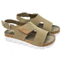 9016 -os női Dr Feet bőr szandal - cappuccino barna