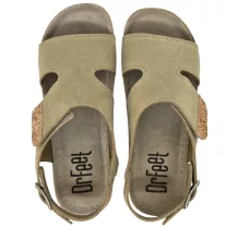 9016 -os női Dr Feet bőr szandal - cappuccino barna