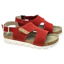 9016 -os női Dr Feet bőr szandal - piros
