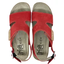 9016 -os női Dr Feet bőr szandal - piros
