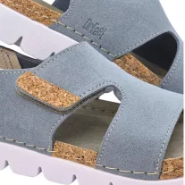 9016 -os női Dr Feet bőr szandal - vilagos kek