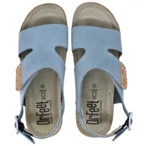 9016 -os női Dr Feet bőr szandal - vilagos kek
