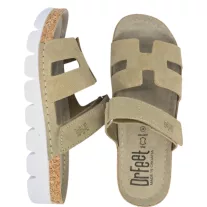 9018 -as női Dr Feet bőr papucs - cappuccino barna