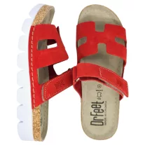 9018 -as női Dr Feet bőr papucs - piros