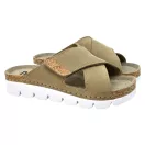 9019 -es női Dr Feet bőr papucs - cappuccino