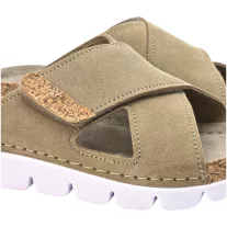 9019 -es női Dr Feet bőr papucs - cappuccino