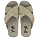 9019 -es női Dr Feet bőr papucs - cappuccino