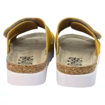 9019 -es női Dr Feet bőr papucs - mustar sarga