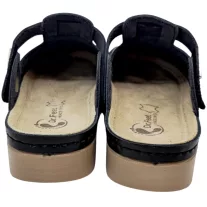 9020 -as női Dr Feet bőr papucs - fekete