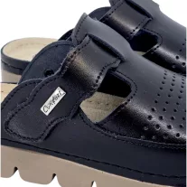 9020 -as női Dr Feet bőr papucs - fekete