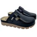 9020 -as női Dr Feet bőr papucs - fekete