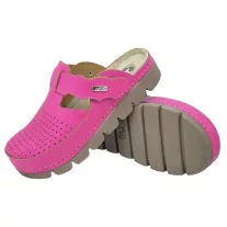 9020 -as női Dr Feet bőr papucs - rozsaszin