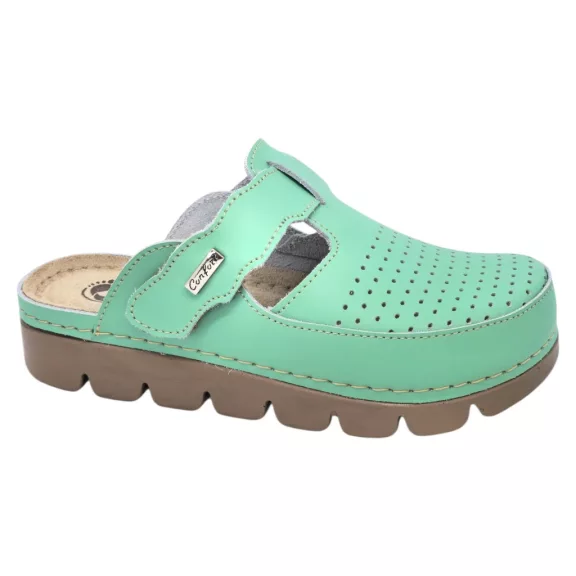9020 -as női Dr Feet bőr papucs - zold 9020 -as női Dr Feet bőr papucs - zold