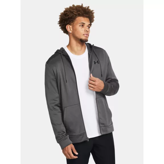 UA Armour Fleece FZ Hoodie-GRY UA Armour Fleece FZ Hoodie-GRY