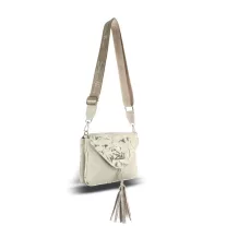 Zellia Női Oldaltáska 24104 Beige-Arany - Leaf -