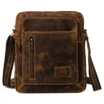 Peterson férfi bőr oldaltáska 4092-TMH-4855 Tan – Barna