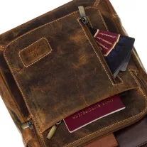 Peterson férfi bőr oldaltáska 4092-TMH-4855 Tan – Barna
