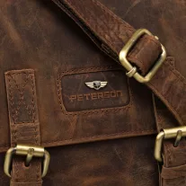  Peterson férfi bőr oldaltáska 996-S-NSH-4918 Tan – Barna