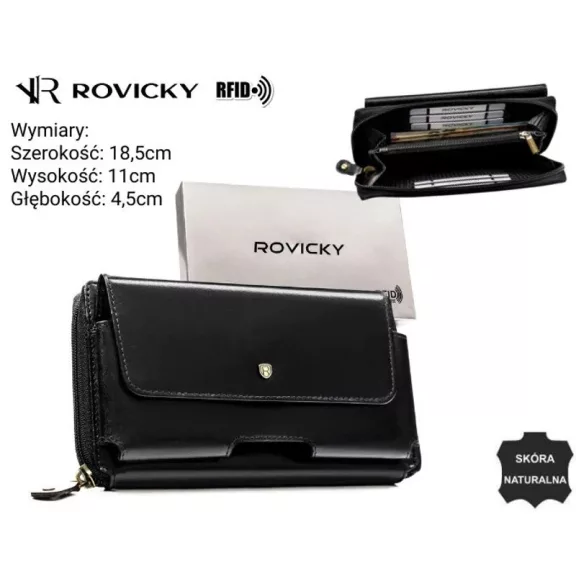 Rovicky férfi bőr pénztárca CPR-043-RVT – fekete Rovicky férfi bőr pénztárca CPR-043-RVT – fekete