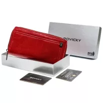 Rovicky női bőr pénztárca CPR-8931-BAR – piros