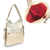   Zellia Női Válltáska/Hátizsáká Alakítható Hz-111 Beige-Arany - Y678 -