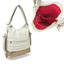   Zellia Női Válltáska/Hátizsáká Alakítható Hz-111 Beige-Pezsgő Arany - D217 -