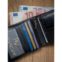 Rovicky férfi bőr pénztárca N01-RVT – fekete