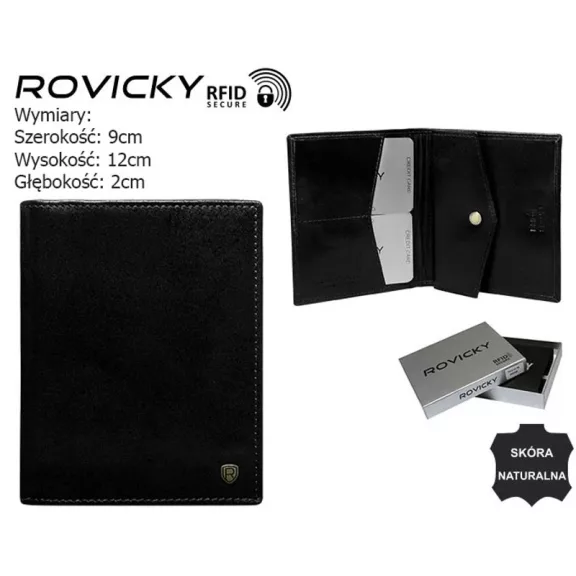 Rovicky férfi bőr pénztárca N03-RVT – fekete Rovicky férfi bőr pénztárca N03-RVT – fekete