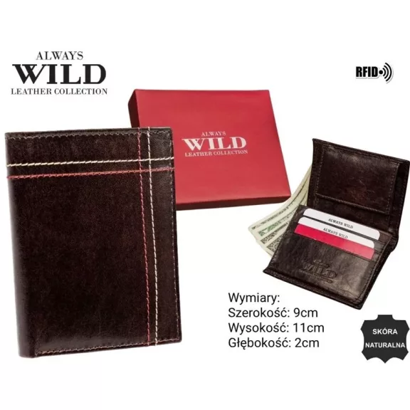 Always Wild férfi bőr pénztárca N20194-VTK-D4909 BRO Always Wild férfi bőr pénztárca N20194-VTK-D4909 BRO