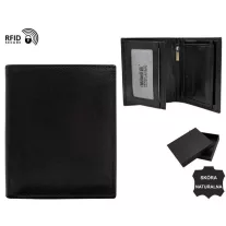   No Brand férfi bőr pénztárca Portfel męski skórzany N356-BFA-NL BLACK