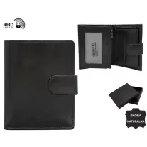   No Brand férfi bőr pénztárca Portfel męski skórzany N356L-BFA-NL BLACK