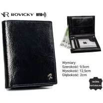 Rovicky férfi bőr pénztárca N4-ISR-BP BLACK – fekete
