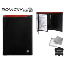 Férfi Bőr Pénztárca N4-Rvt-6870 Black+Red
