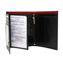 Férfi Bőr Pénztárca N4-Rvt-6870 Black+Red