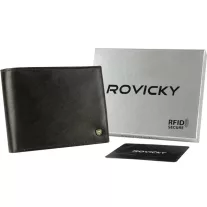 Rovicky férfi bőr pénztárca N61-RVT – barna