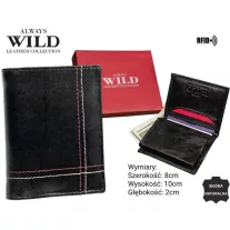 Always Wild férfi bőr pénztárca N9001-VTK-D-RF5074 BLACK