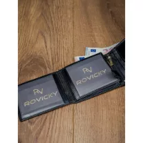 Rovicky férfi bőr pénztárca N992-RVT – fekete