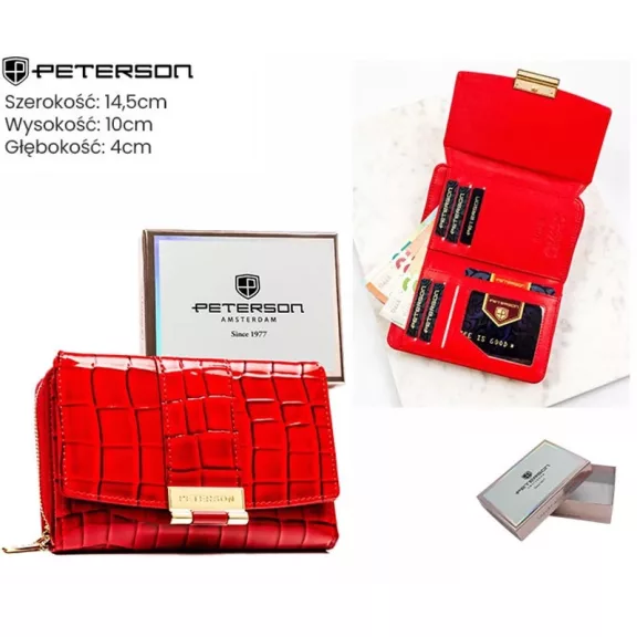 Peterson női műbőr pénztárca PTN 0015-DS Red Peterson női műbőr pénztárca PTN 0015-DS Red