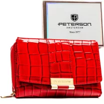 Peterson női műbőr pénztárca PTN 0015-DS Red