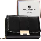Peterson női műbőr pénztárca PTN 0015-F – fekete Peterson női műbőr pénztárca PTN 0015-F – fekete