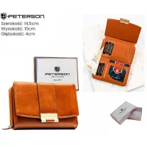 Peterson női műbőr pénztárca PTN 0015-F – barna