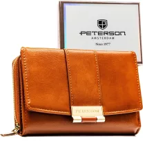 Peterson női műbőr pénztárca PTN 0015-F – barna