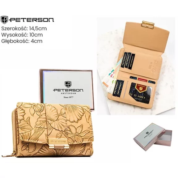 Peterson női műbőr pénztárca PTN 0015-FL Peterson női műbőr pénztárca PTN 0015-FL