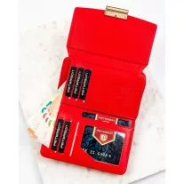 Peterson női műbőr pénztárca PTN 0015-LAK – piros
